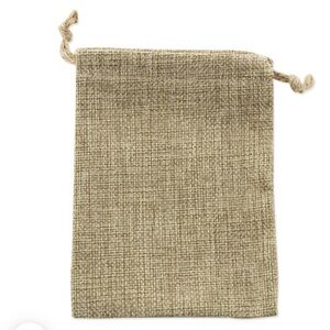 Rustic Tan Burlap Drawstring Bag